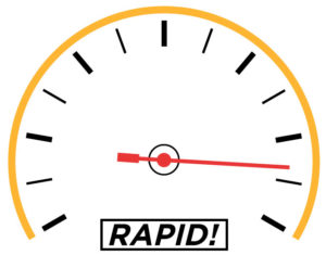 speedometer showing a high speed