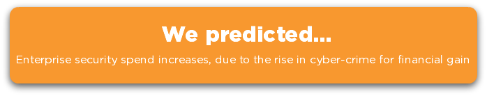 We predicted.. enterprise security spend increases